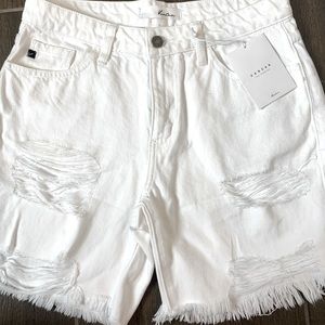Kancan white midi shorts